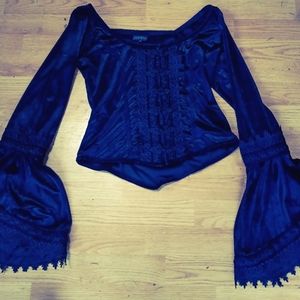 Sinister Velvet Bell Sleeve Gothic Top
